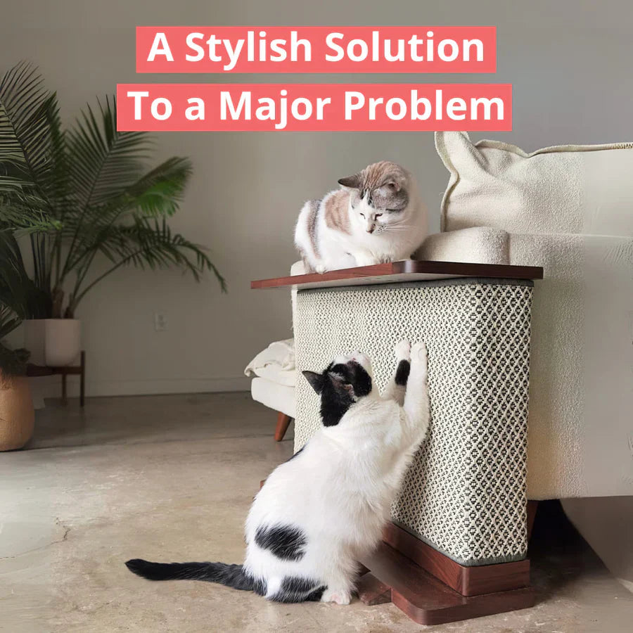 Corner End Table with Cat Scratch Panel