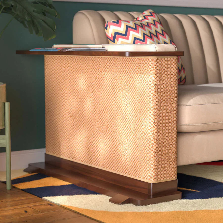 Corner End Table with Cat Scratch Panel