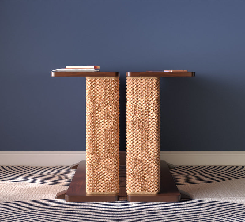 Corner End Table with Cat Scratch Panel