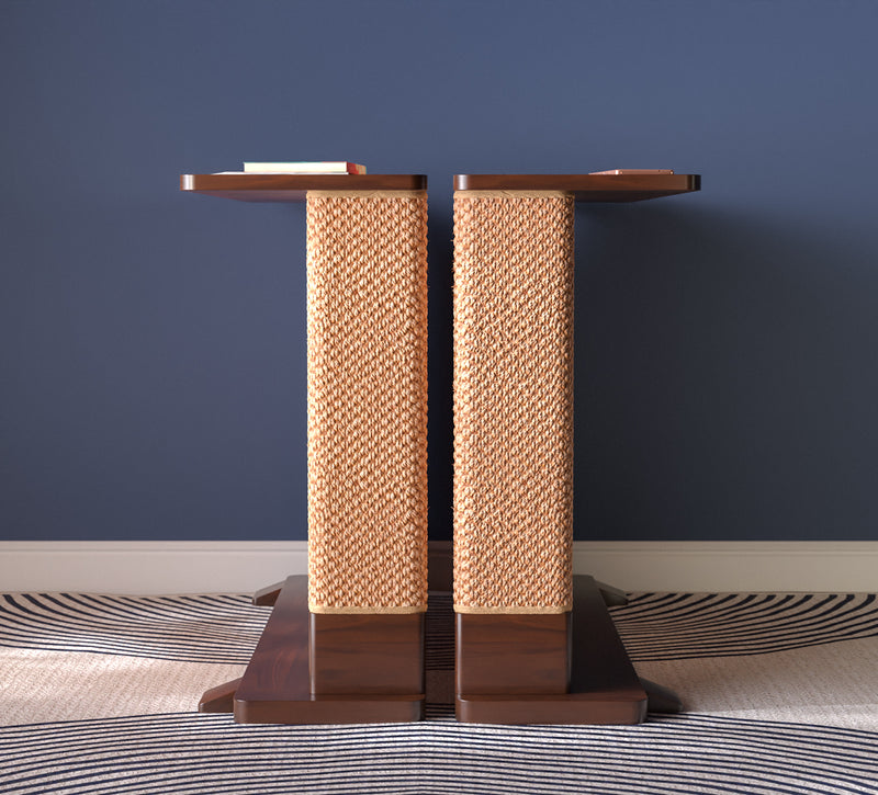 Corner End Table with Cat Scratch Panel