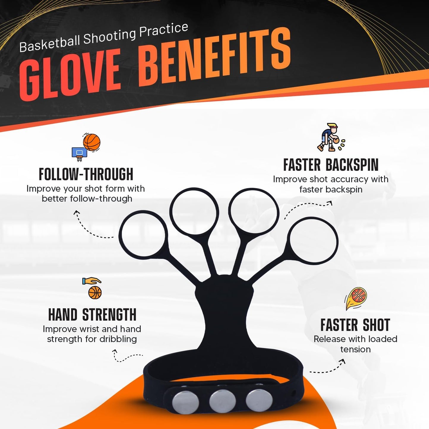 Flick Glove Basketball Shooting Aid Training Equipment for Improving Shot